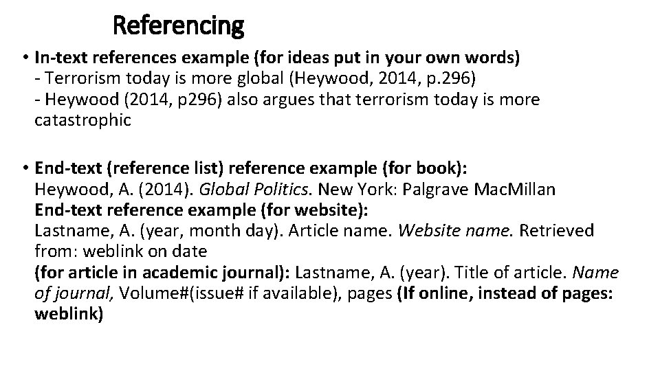 Reading A Referential Referencing Paraphrasing writing in your own words but