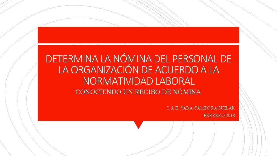 DETERMINA LA NÓMINA DEL PERSONAL DE LA ORGANIZACIÓN DE ACUERDO A LA NORMATIVIDAD LABORAL