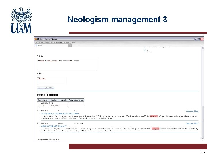 Neologism management 3 13 