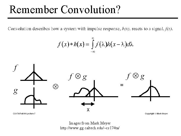 Remember Convolution? Images from Mark Meyer http: //www. gg. caltech. edu/~cs 174 ta/ MIT