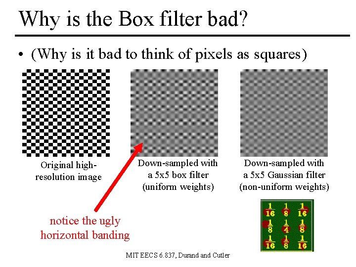 Why is the Box filter bad? • (Why is it bad to think of