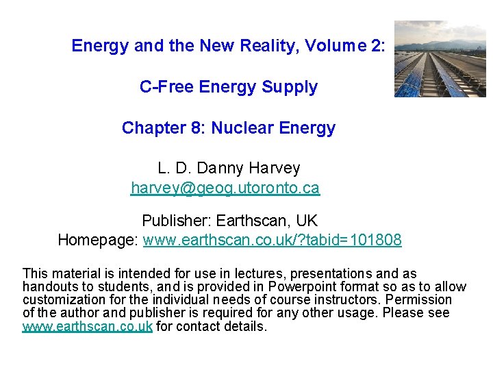 Energy and the New Reality, Volume 2: C-Free Energy Supply Chapter 8: Nuclear Energy