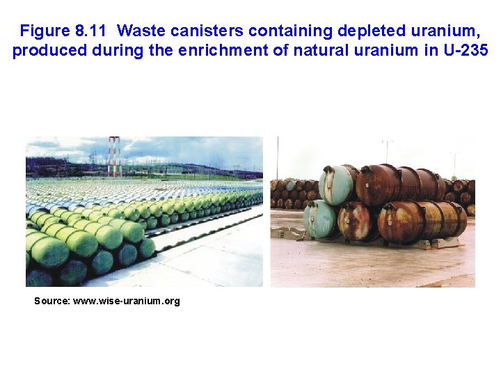 Figure 8. 11 Waste canisters containing depleted uranium, produced during the enrichment of natural