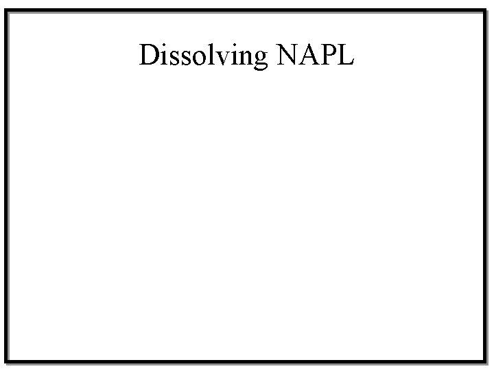 Dissolving NAPL 