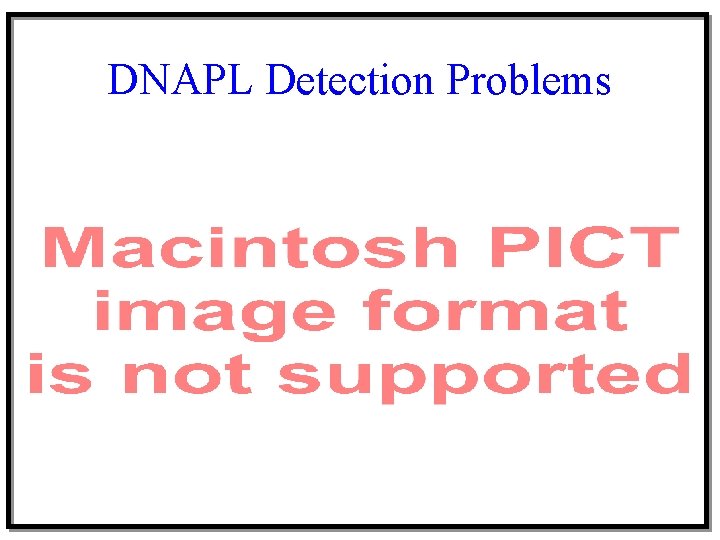 DNAPL Detection Problems 