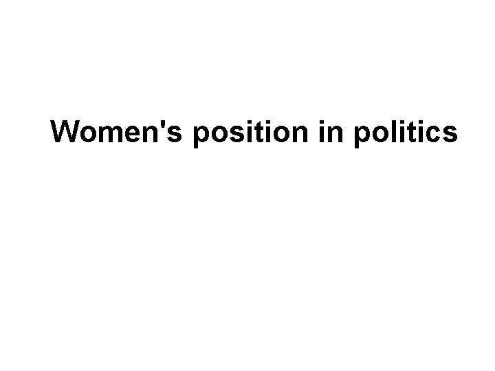 Women's position in politics 