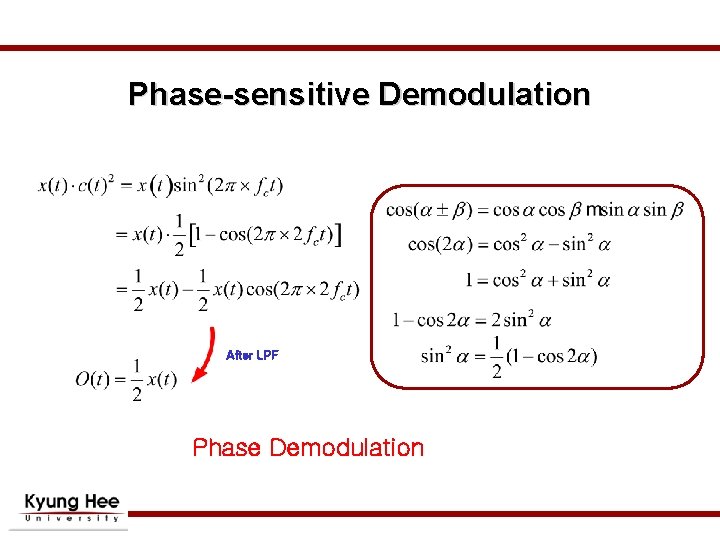 Phase-sensitive Demodulation After LPF Phase Demodulation 