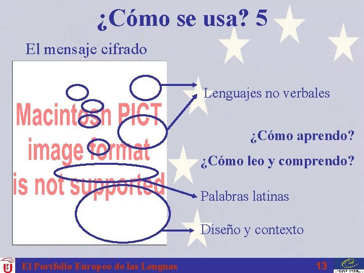 ¿Cómo se usa? 5 El mensaje cifrado Lenguajes no verbales ¿Cómo aprendo? ¿Cómo leo