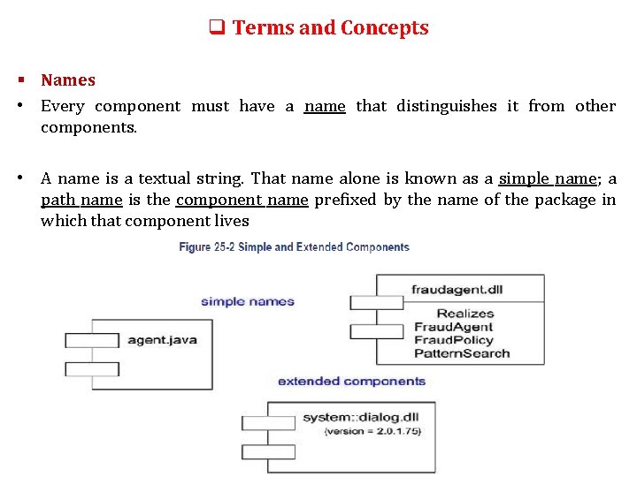 q Terms and Concepts § Names • Every component must have a name that