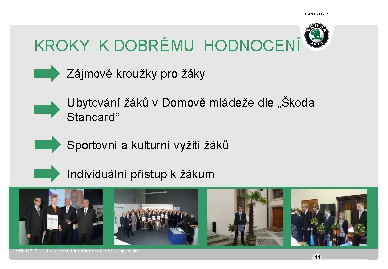 SIMPLY CLEVER KROKY K DOBRÉMU HODNOCENÍ Zájmové kroužky pro žáky Ubytování žáků v Domově