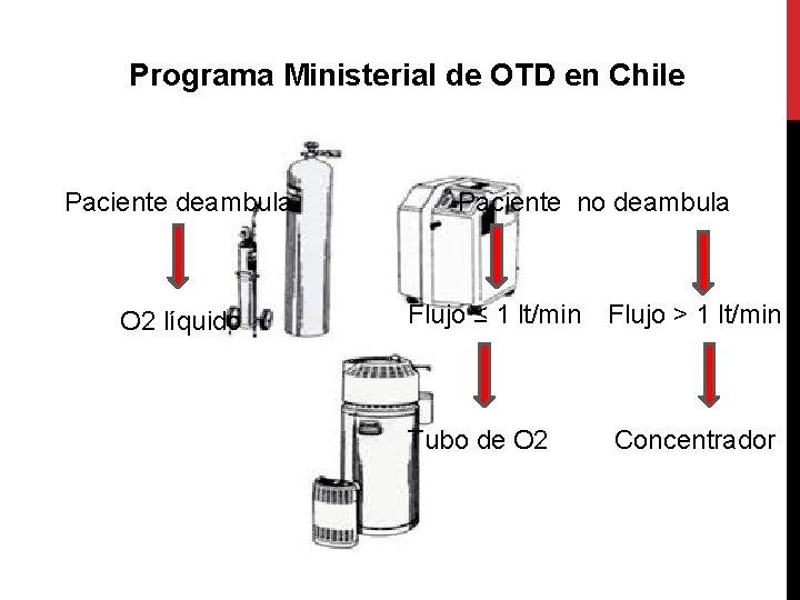 Programa Ministerial de OTD en Chile Paciente deambula O 2 líquido Paciente no deambula