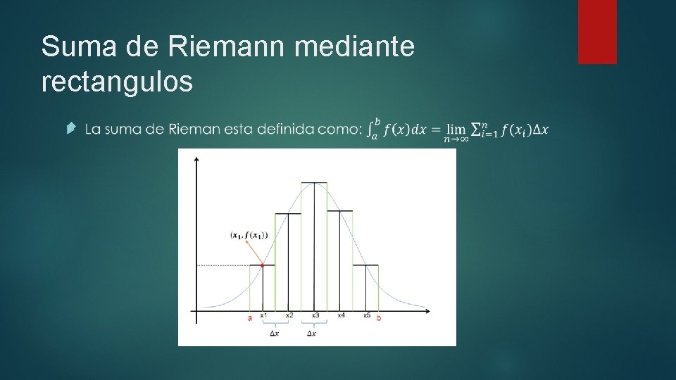 Suma de Riemann mediante rectangulos 