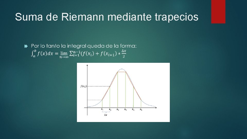 Suma de Riemann mediante trapecios 