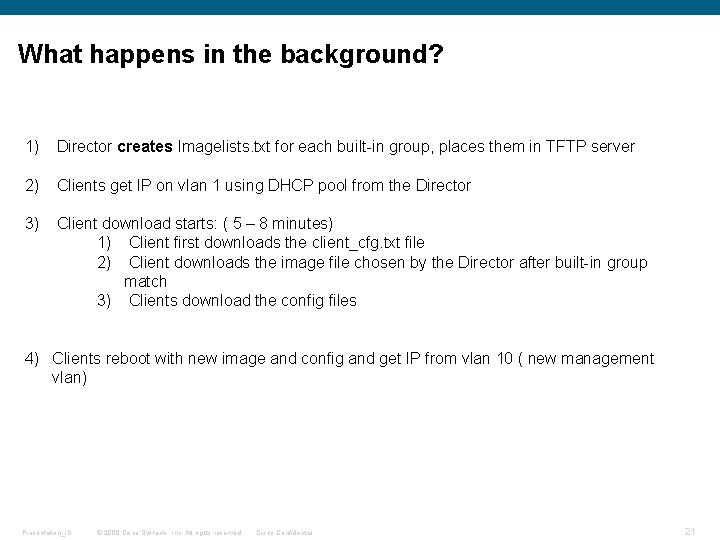 What happens in the background? 1) Director creates Imagelists. txt for each built-in group,