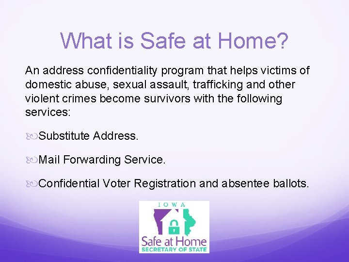 What is Safe at Home? An address confidentiality program that helps victims of domestic