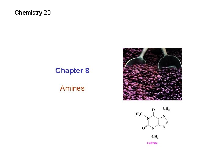 Chemistry 20 Chapter 8 Amines 