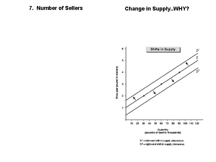 7. Number of Sellers Change in Supply. . WHY? 7. Number of Sellers Change in Supply. . WHY?