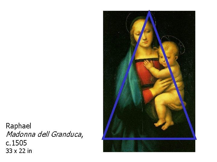 Raphael Madonna dell Granduca, c. 1505 33 x 22 in 