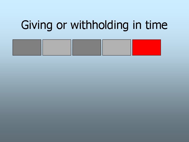 Giving or withholding in time 