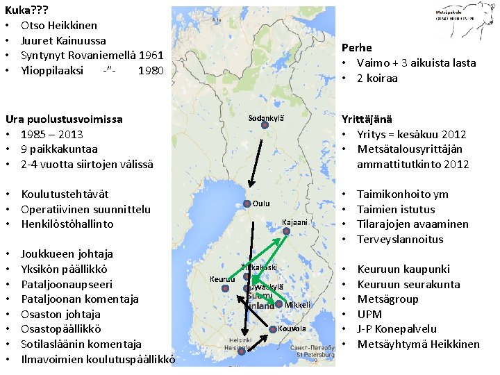 Kuka? ? ? • Otso Heikkinen • Juuret Kainuussa • Syntynyt Rovaniemellä 1961 •