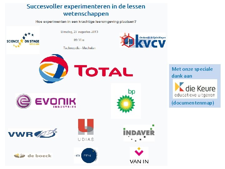 Met onze speciale dank aan (documentenmap) 