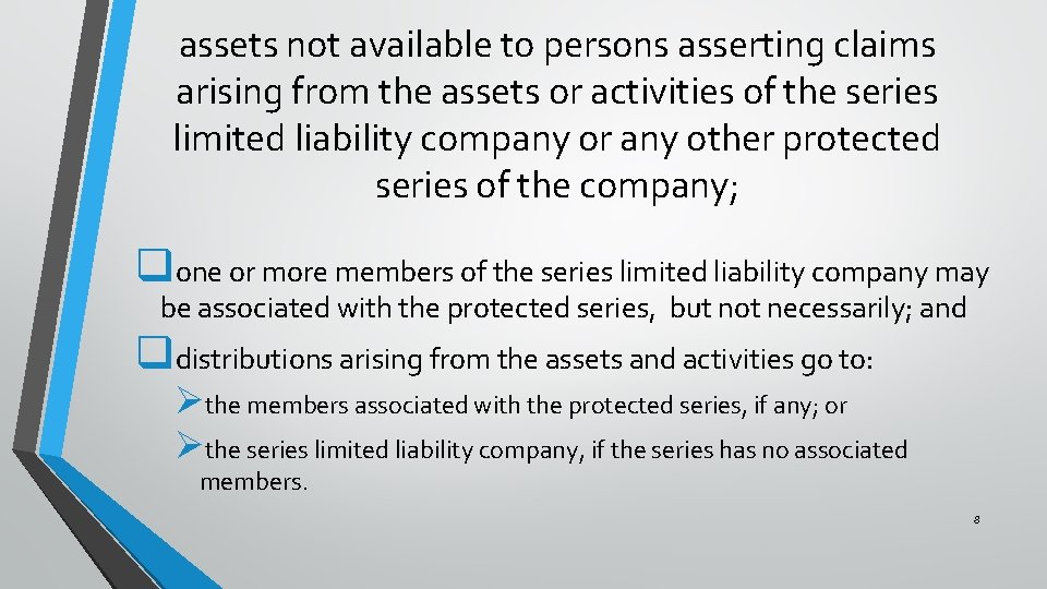 Uniform Limited Liability Company Protected Series Act Ullcpsa