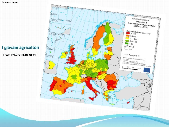 Leonardo Laureti I giovani agricoltori Fonte ISTAT e EUROSTAT 