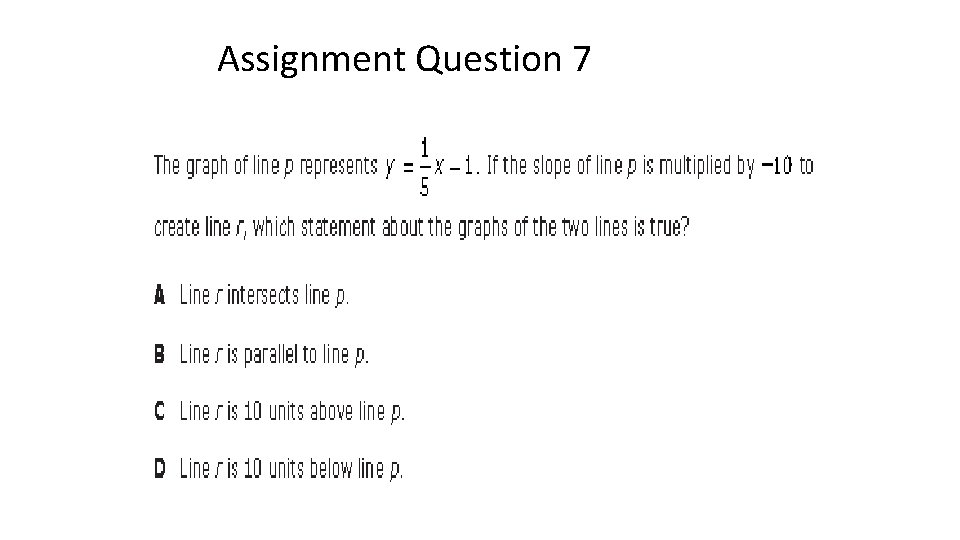 Assignment Question 7 