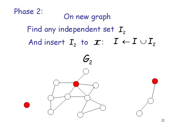 Phase 2: On new graph Find any independent set And insert to : 25