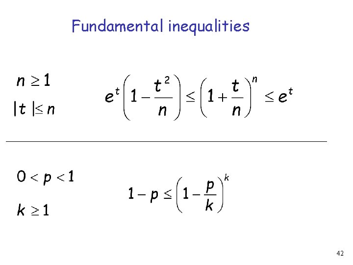 Fundamental inequalities 42 