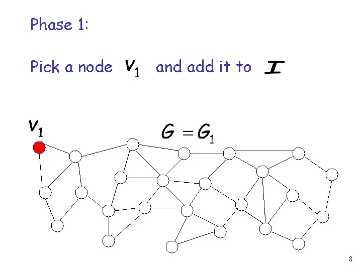 Phase 1: Pick a node and add it to 8 