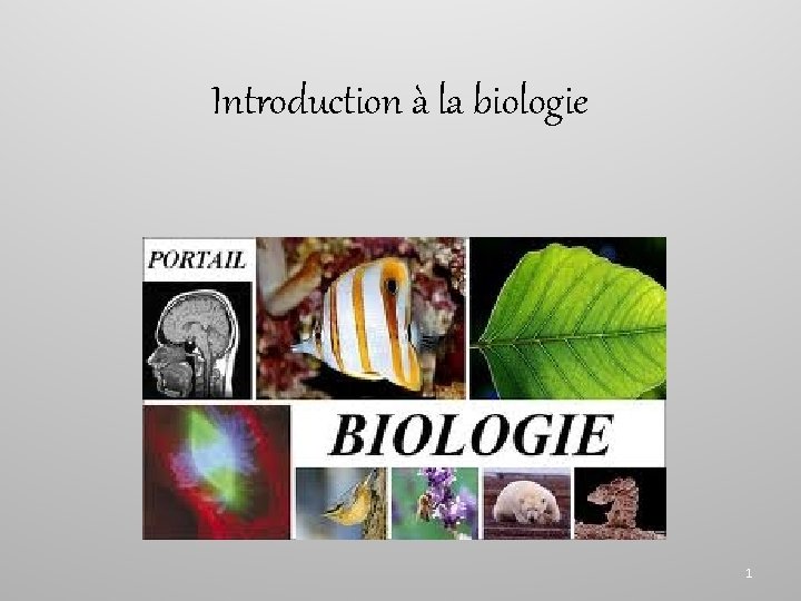 Introduction la biologie 1 Page 5 La BIOLOGIE