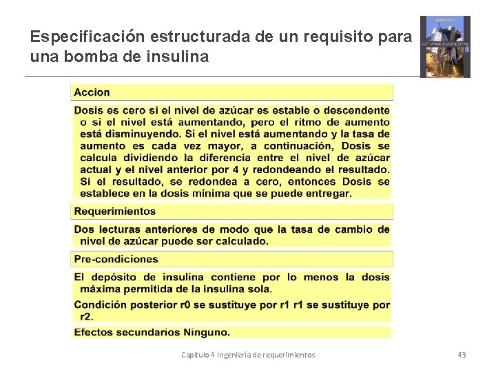 Especificación estructurada de un requisito para una bomba de insulina Capitulo 4 Ingeniería de