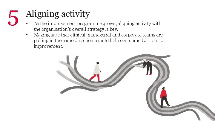 5 Aligning activity • • As the improvement programme grows, aligning activity with the