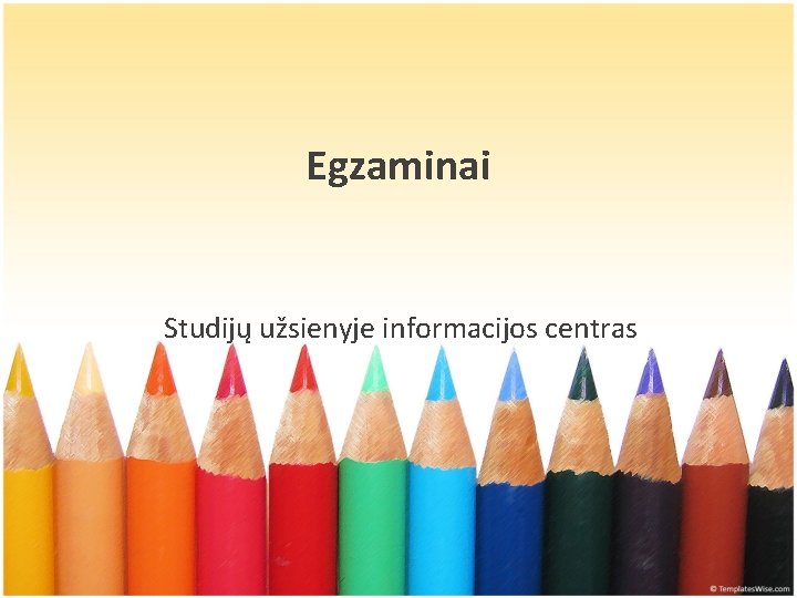 Egzaminai Studijų užsienyje informacijos centras 