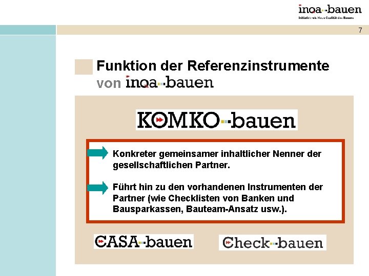 7 Funktion der Referenzinstrumente von Konkreter gemeinsamer inhaltlicher Nenner der gesellschaftlichen Partner. Führt hin