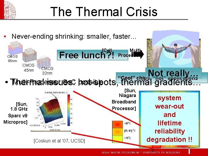 The Thermal Crisis • Never-ending shrinking: smaller, faster… [Cell Free lunch? ! CMOS 65