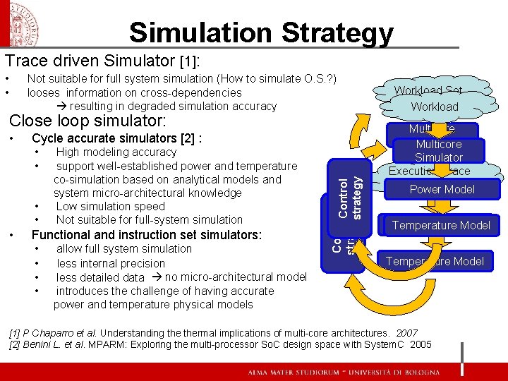 Simulation Strategy Trace driven Simulator [1]: • • Not suitable for full system simulation