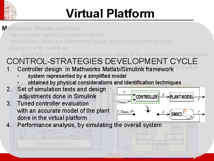 Virtual Platform Mathworks Matlab interface: New module named Controller in RUBY Initialization: starts the