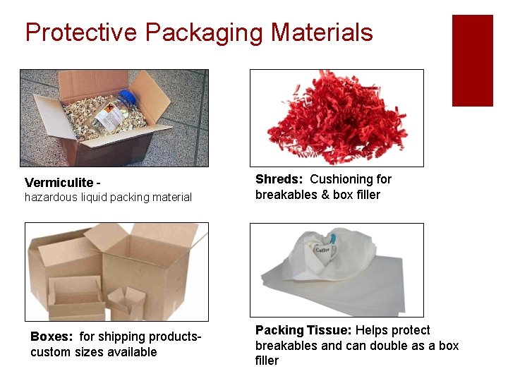 Protective Packaging Materials Vermiculite hazardous liquid packing material Boxes: for shipping productscustom sizes available