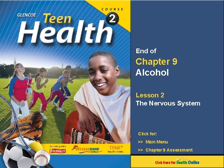 End of Chapter 9 Alcohol Lesson 2 The Nervous System Click for: >> Main