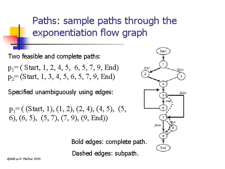 Paths: sample paths through the exponentiation flow graph Two feasible and complete paths: p