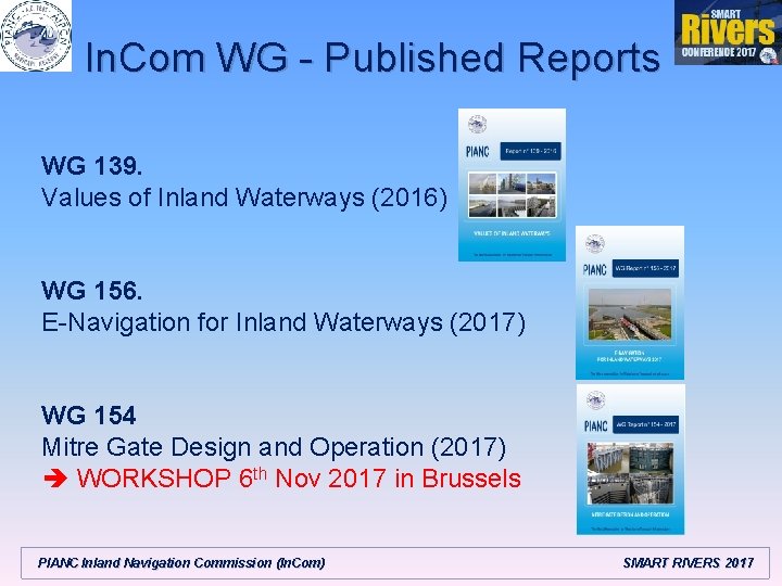 In. Com WG - Published Reports WG 139. Values of Inland Waterways (2016) WG