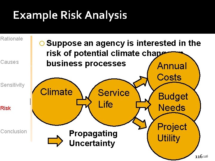 Example Risk Analysis Rationale Causes Sensitivity Risk Conclusion Suppose an agency is interested in