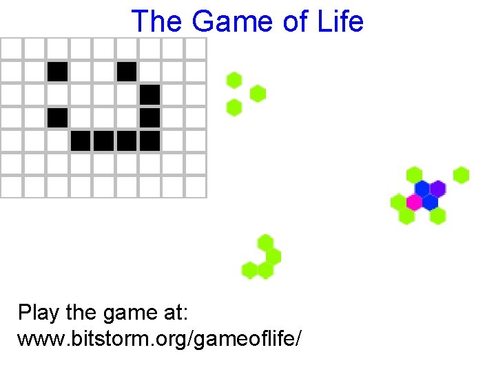 The Game of Life Play the game at: www. bitstorm. org/gameoflife/ 