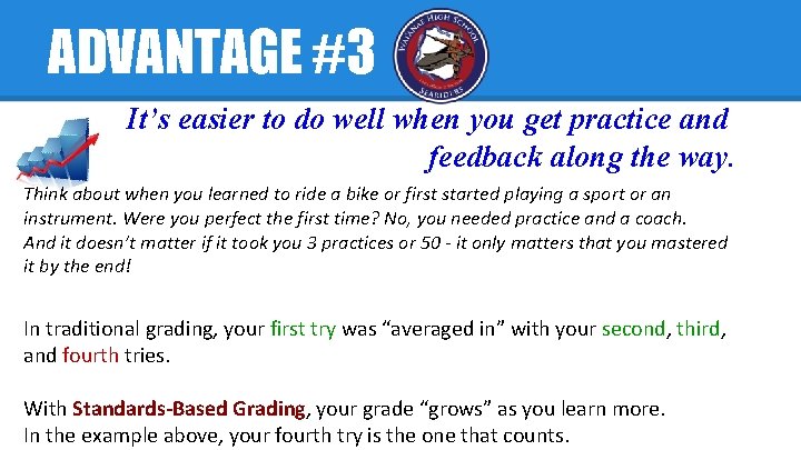 ADVANTAGE #3 It’s easier to do well when you get practice and feedback along