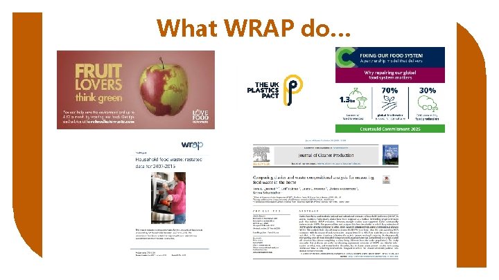 What WRAP do… 