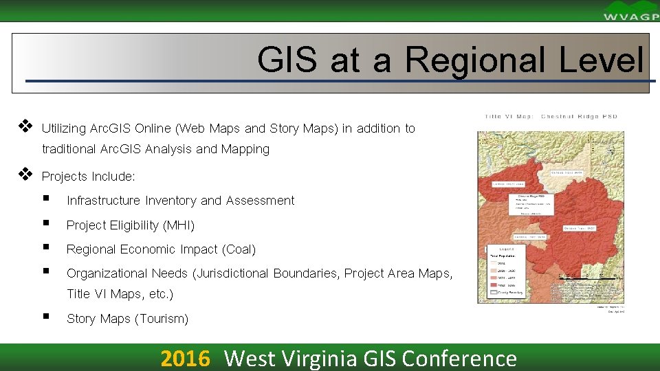 GIS at a Regional Level v Utilizing Arc. GIS Online (Web Maps and Story