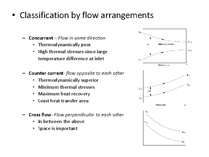  • Classification by flow arrangements – Concurrent – Flow in same direction •