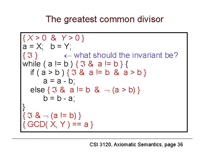 The greatest common divisor { X > 0 & Y > 0 } a